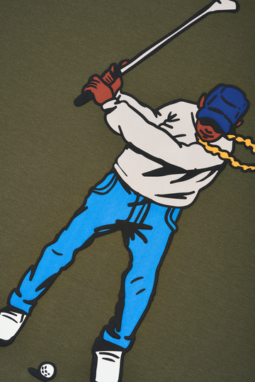Vintage Double Sided Swingman Tee Surplus Green - Detail