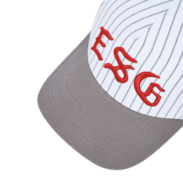 Eastside Golf Pinestripe 5 Panel Hat - White/Opal Grey
