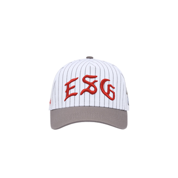 Eastside Golf Pinestripe 5 Panel Hat - White/Opal Grey