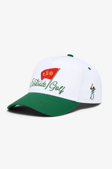 Eastside Golf Pin High 5 Panel Hat - White/Verde