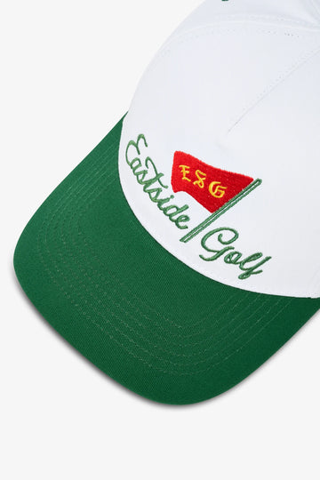 Eastside Golf Pin High 5 Panel Hat - White/Verde