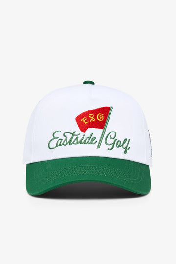Eastside Golf Pin High 5 Panel Hat - White/Verde