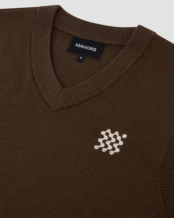 Manors Golf Merino Tech Vest - Hickory Brown