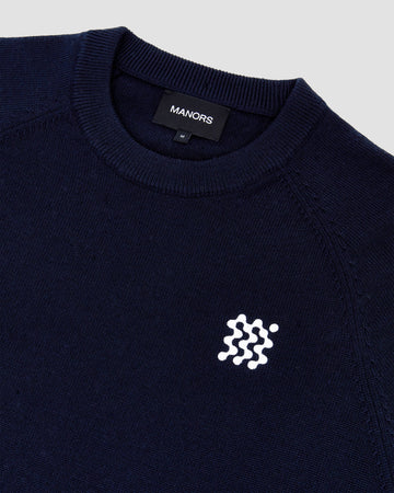 Manors Golf Merino Tech Crewneck - Midnight