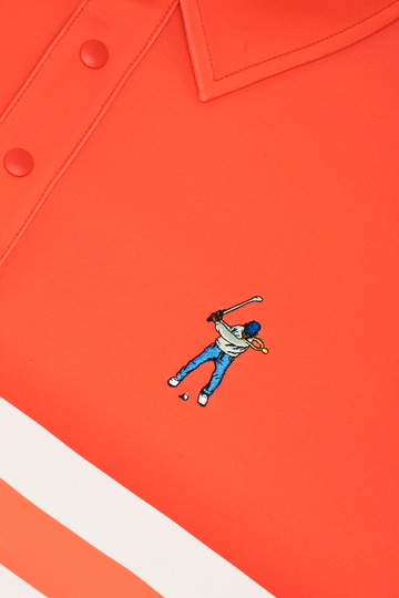 Snap Placket Polo Ombre Stripe - Detail
