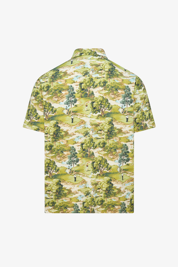 Snap Placket Polo V2 Course Camo Print - Back