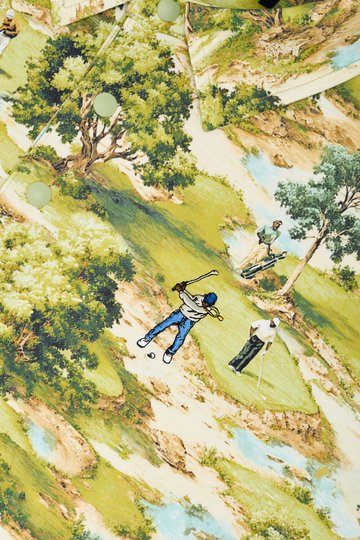 Snap Placket Polo V2 Course Camo Print - Detail