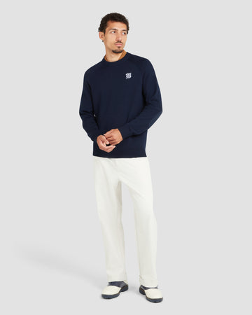 Manors Golf Merino Tech Crewneck - Midnight