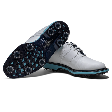 FootJoy DryJoys Premiere 'Packard' 2026 - White/ Aqua – Bisque Golf FootJoy DryJoys Premiere 'Packard' 2026 - White/ Aqua – Bisque Golf