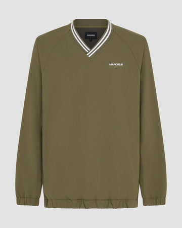 Manors Golf Crosswind Cordura® V-Neck - Dark Olive