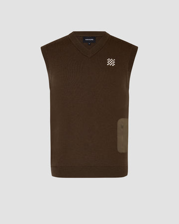 Manors Golf Merino Tech Vest - Hickory Brown