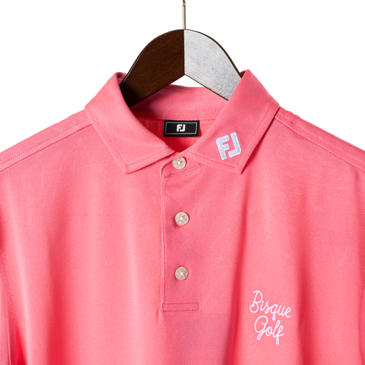 FootJoy with Bisque Stretch Pique Polo Watermelon