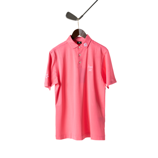 FootJoy with Bisque Stretch Pique Polo Watermelon