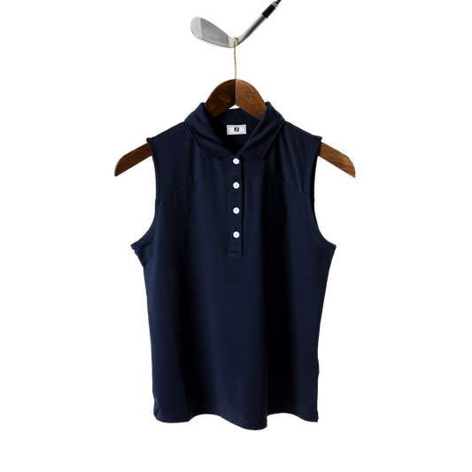 FootJoy with Bisque Mesh Back Sleeveless Lisle Shirt Women's Navy