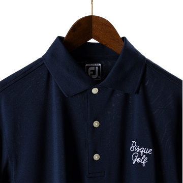 FootJoy with Bisque Stretch Pique Solid Rib Knit Collar Navy