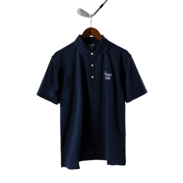 FootJoy with Bisque Stretch Pique Solid Rib Knit Collar Navy