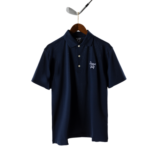 FootJoy with Bisque Stretch Pique Solid Rib Knit Collar Navy