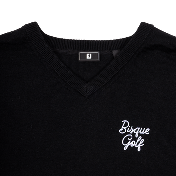 FootJoy x Bisque Wool V-Neck Pullover - Black