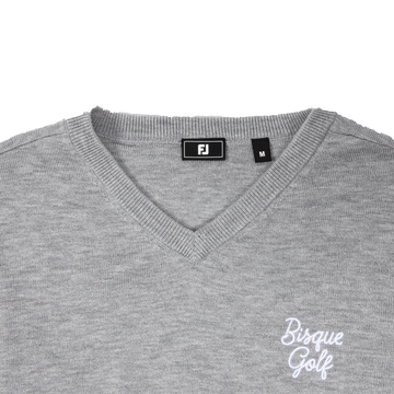 FootJoy x Bisque Wool V-Neck Pullover - Heather Grey