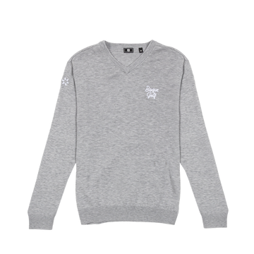 FootJoy x Bisque Wool V-Neck Pullover - Heather Grey