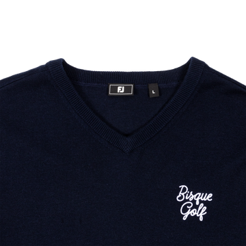 FootJoy x Bisque Wool V-Neck Pullover - Navy
