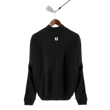 FootJoy with Bisque Wool Blend 1/2 Zip Lined Pullover Black