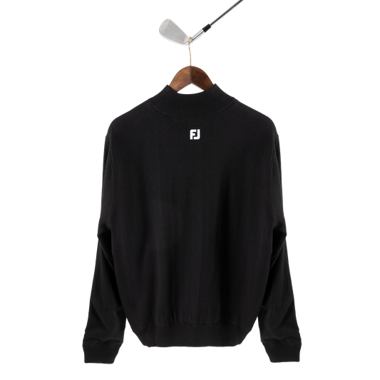 FootJoy with Bisque Wool Blend 1/2 Zip Lined Pullover Black