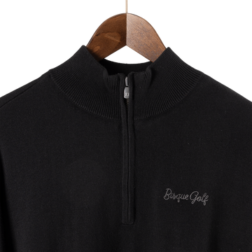 FootJoy with Bisque Wool Blend 1/2 Zip Lined Pullover Black