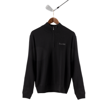 FootJoy with Bisque Wool Blend 1/2 Zip Lined Pullover Black