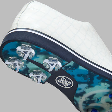 G/FORE Gallivanter Croc-Embossed Leather Derby Golf Shoe