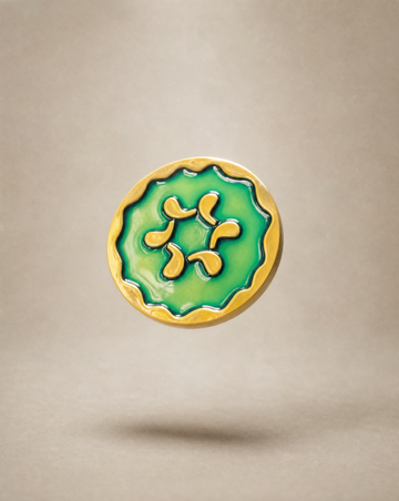 Bisque Ball Marker Matte Gold Green 30mm x 4mm