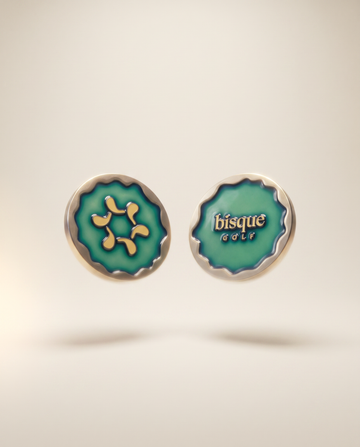 Bisque Ball Marker Matte Gold Green 30mm x 4mm