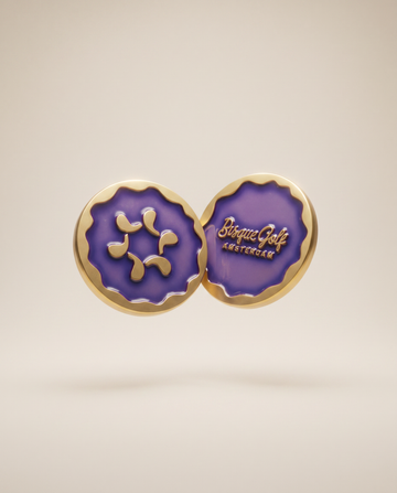 Bisque Ball Marker Matte Gold/ Purple 30mm x 4mm