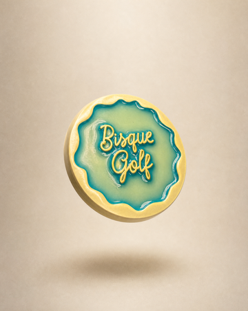 Bisque Ball Marker Matte Gold/ Aqua 30mm x 4mm