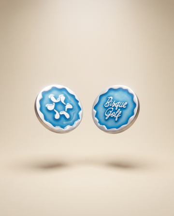Bisque Ball Marker Matte Steel/ Aqua 30mm x 4mm