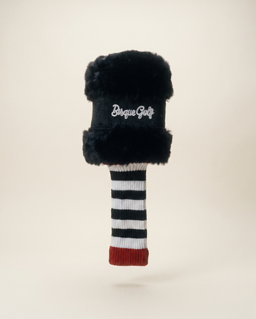 Bisque Golf Faux-Fur Driver Head Cover - Black/Red/White