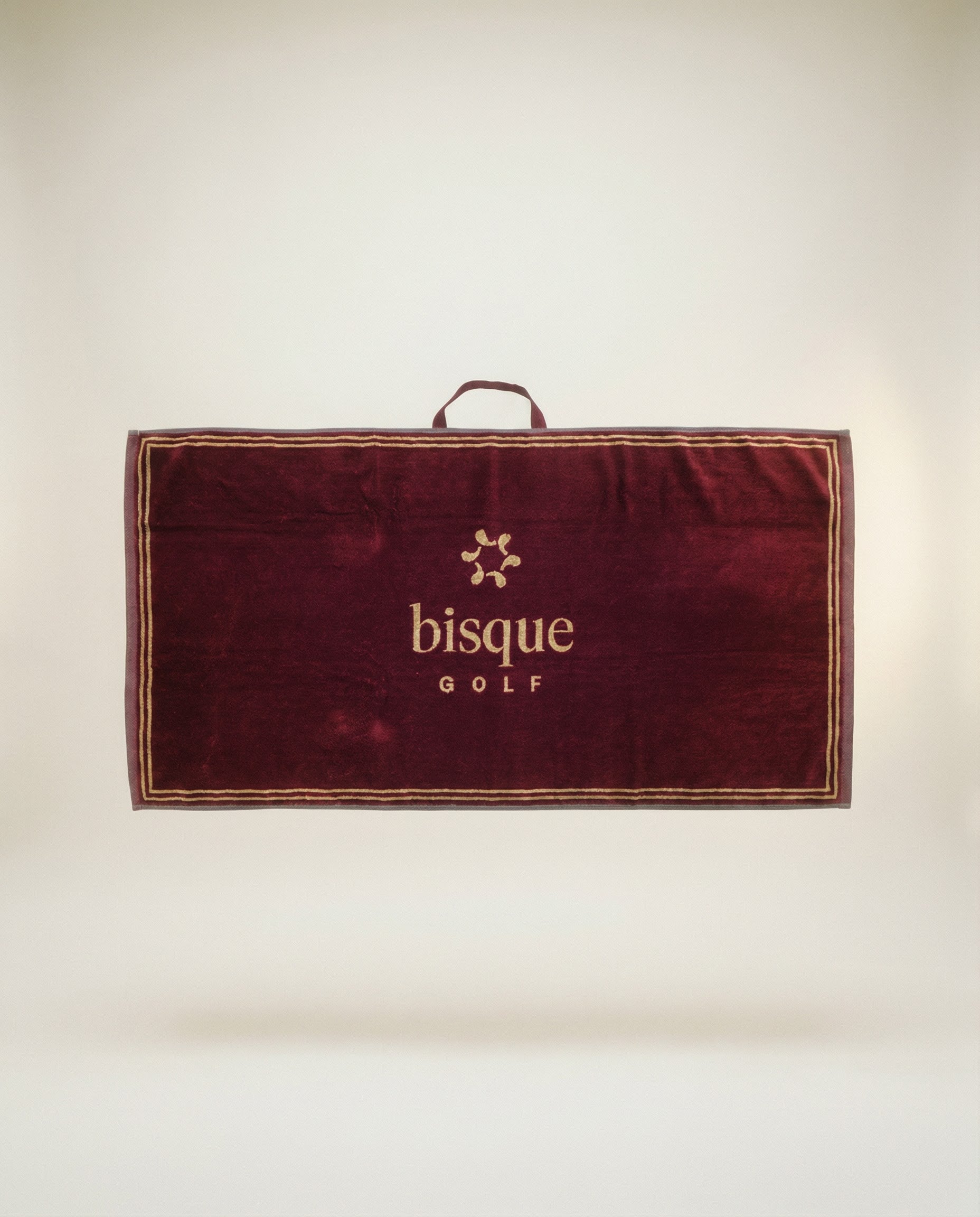 Bisque Golf Jaquard Velvet Towel - Burgundy