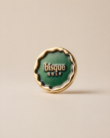 Bisque Ball Marker Green/ Gold 30mm x 4mm