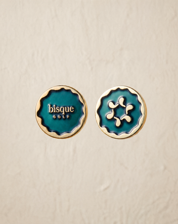 Bisque Ball Marker Green/ Gold 30mm x 4mm