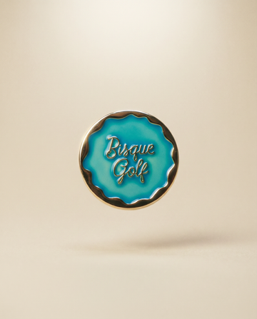 Bisque Ball Marker Aqua/ Gold 30mm x 4mm
