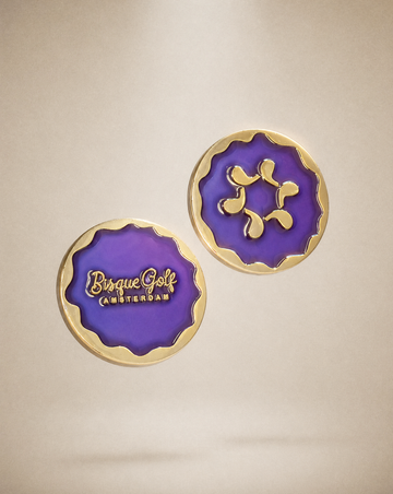 Bisque Ball Marker Purple/ Gold 30mm x 4mm