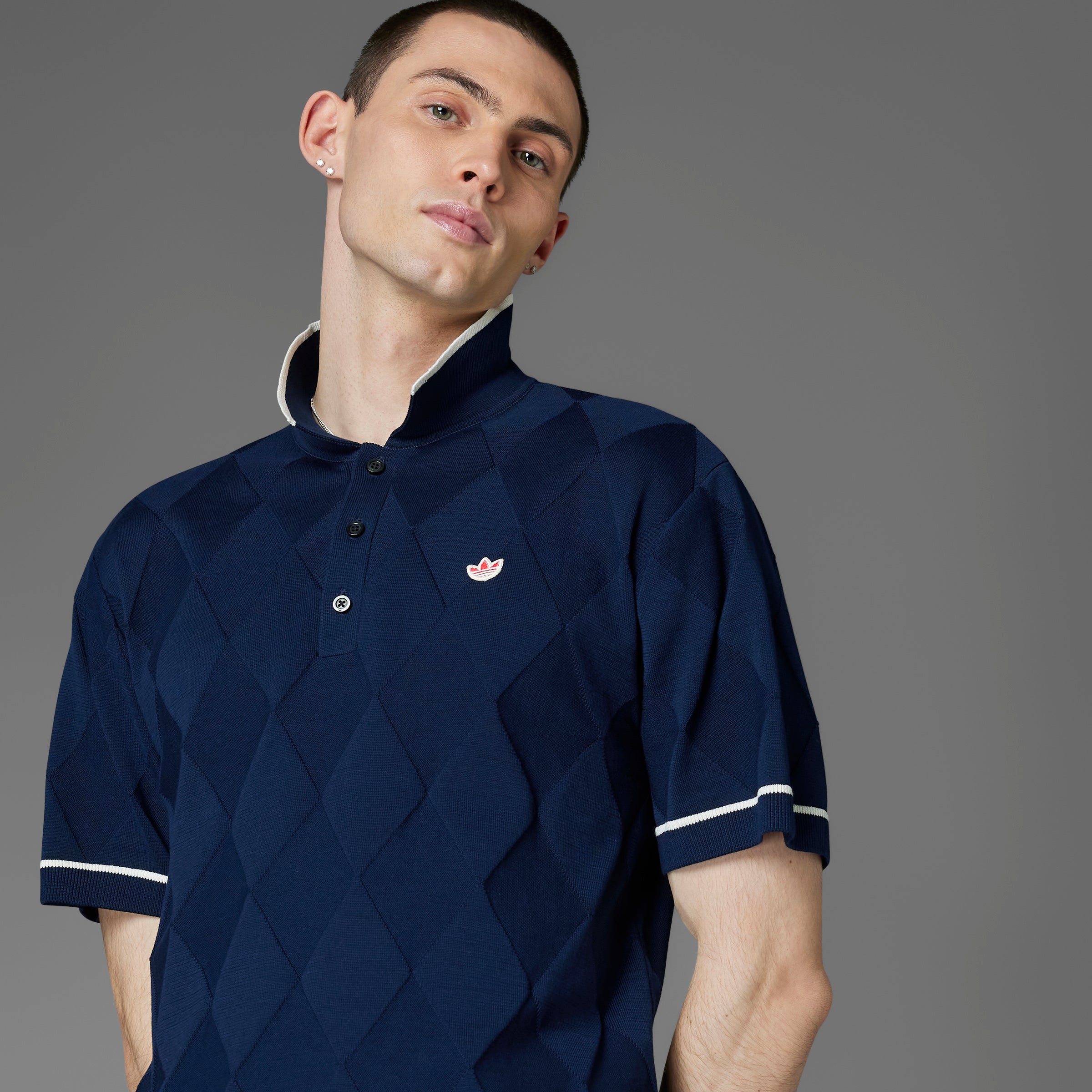 Gajess Kanon logo Polo Knit ネイビー 38 Gajess Kanon logo Polo Knit ネイビー 38 Gajess Kanon logo