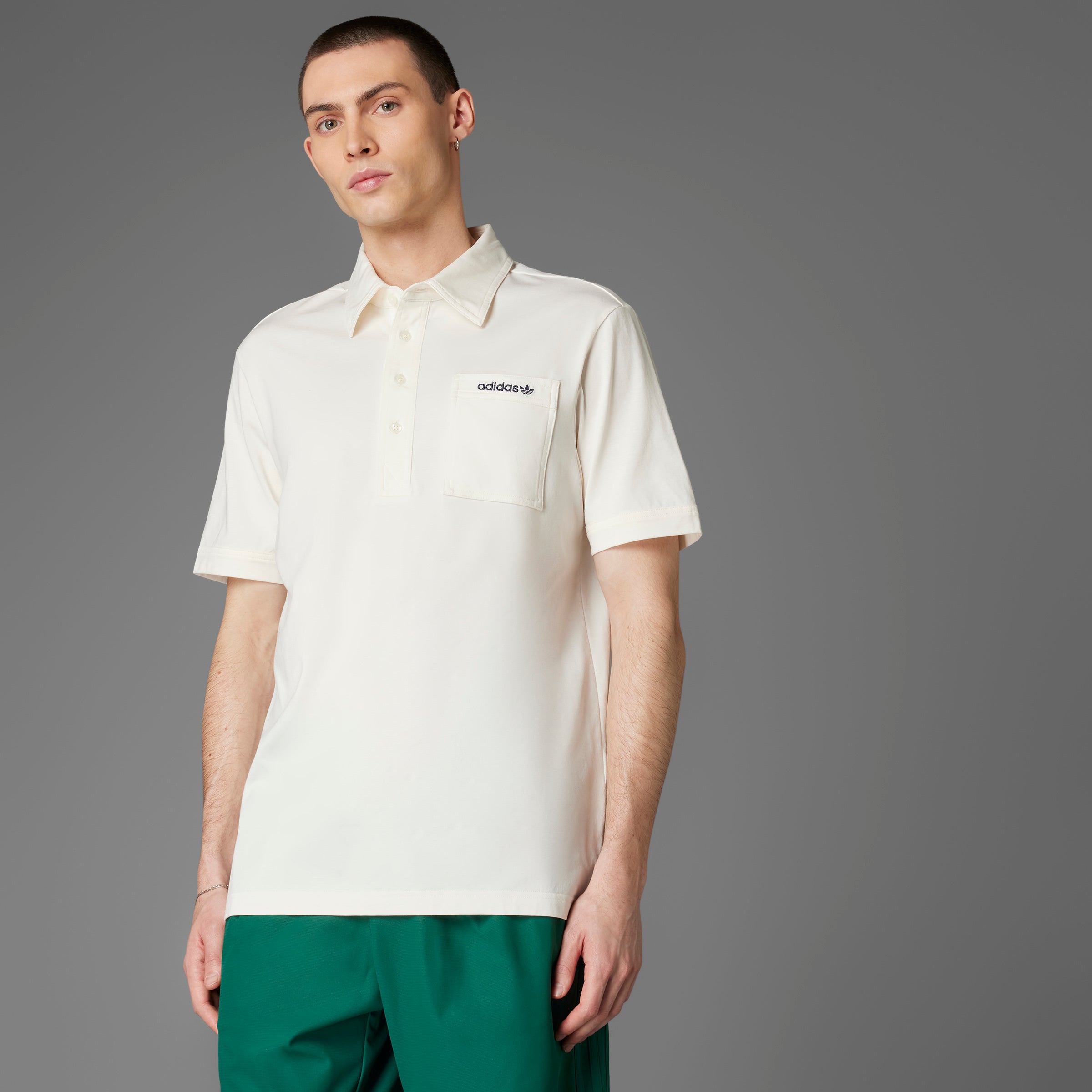 adidas Originals S Pocket Polo - White – Bisque Golf