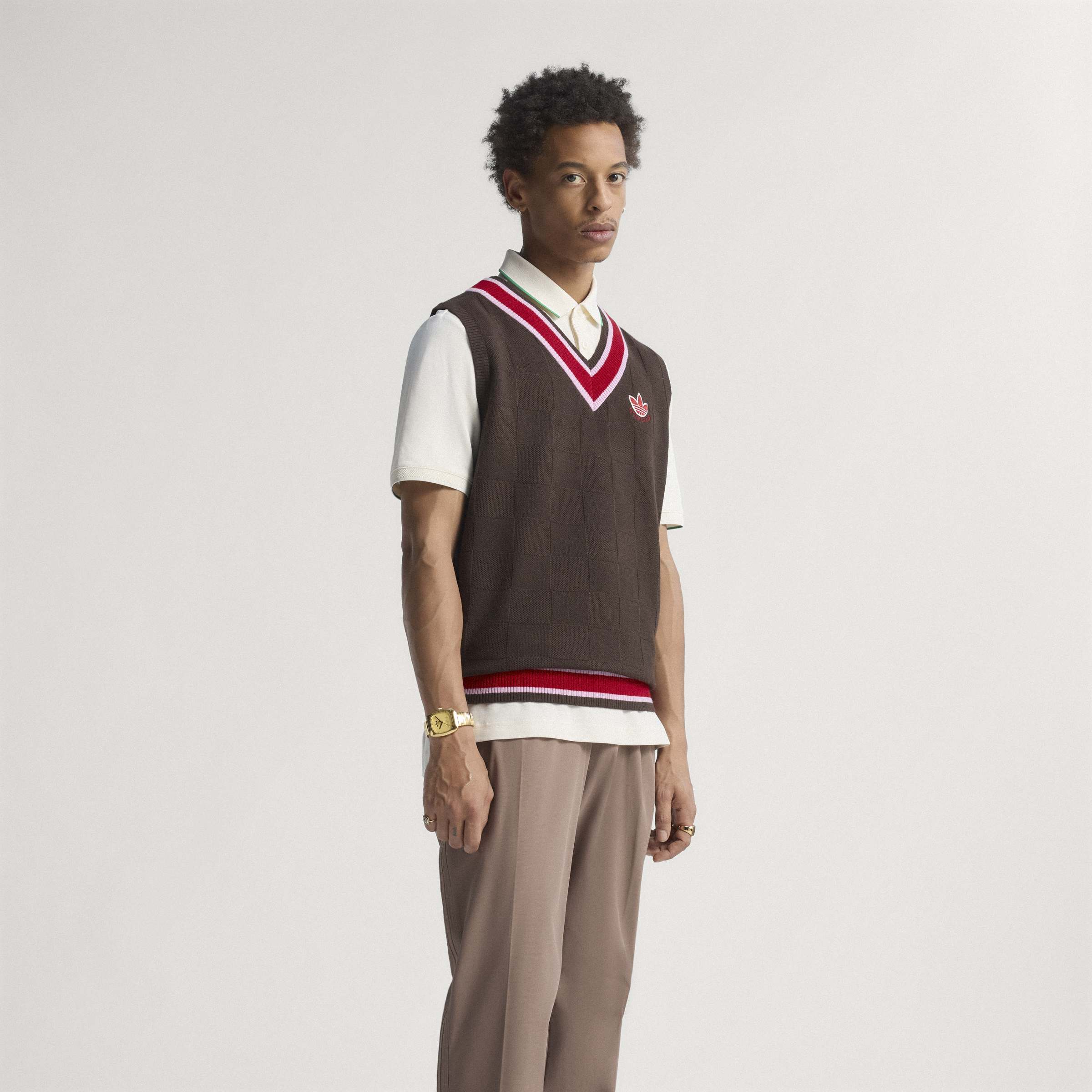 adidas Originals S Knit Vest - Brown – Bisque Golf