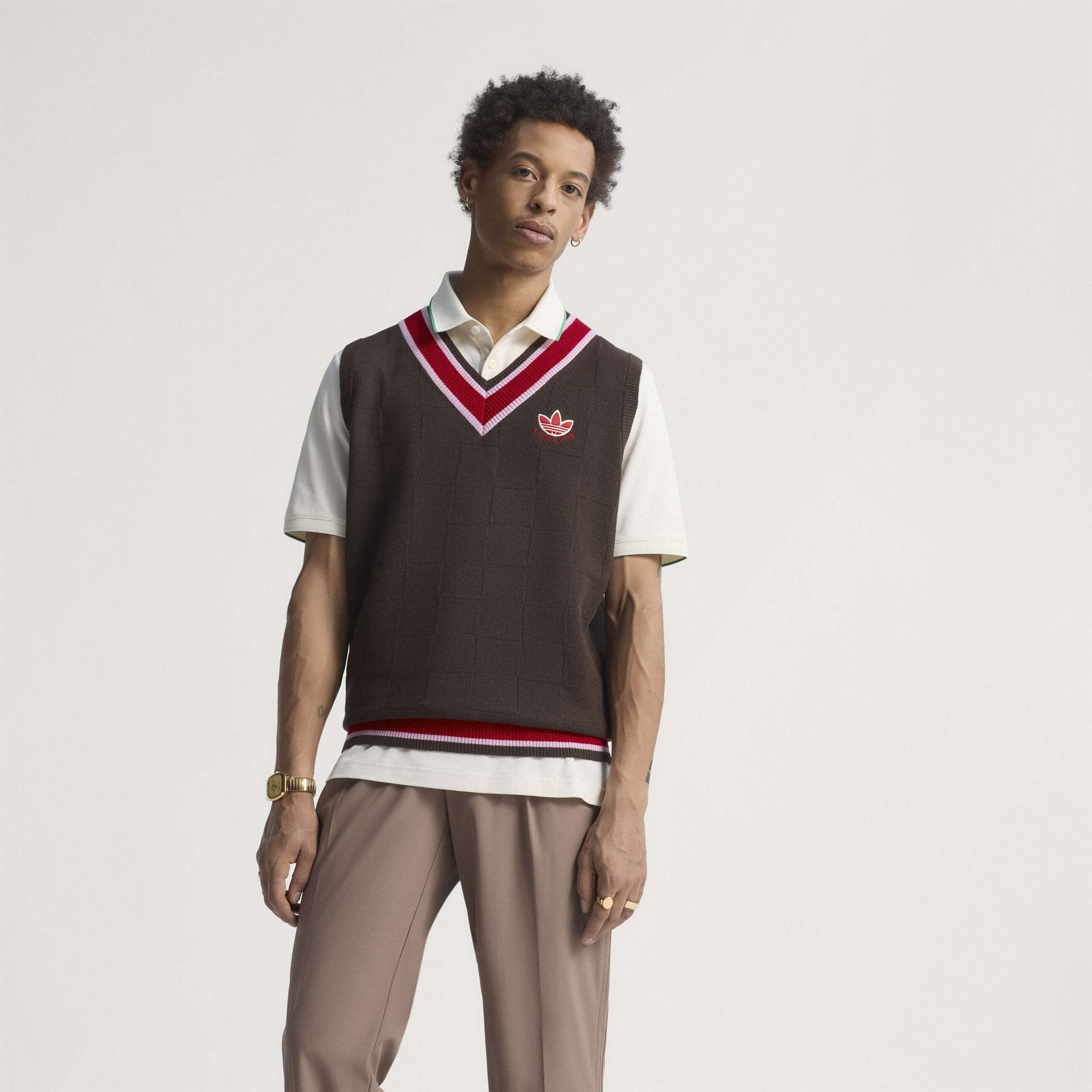 adidas Originals S Knit Vest - Brown – Bisque Golf