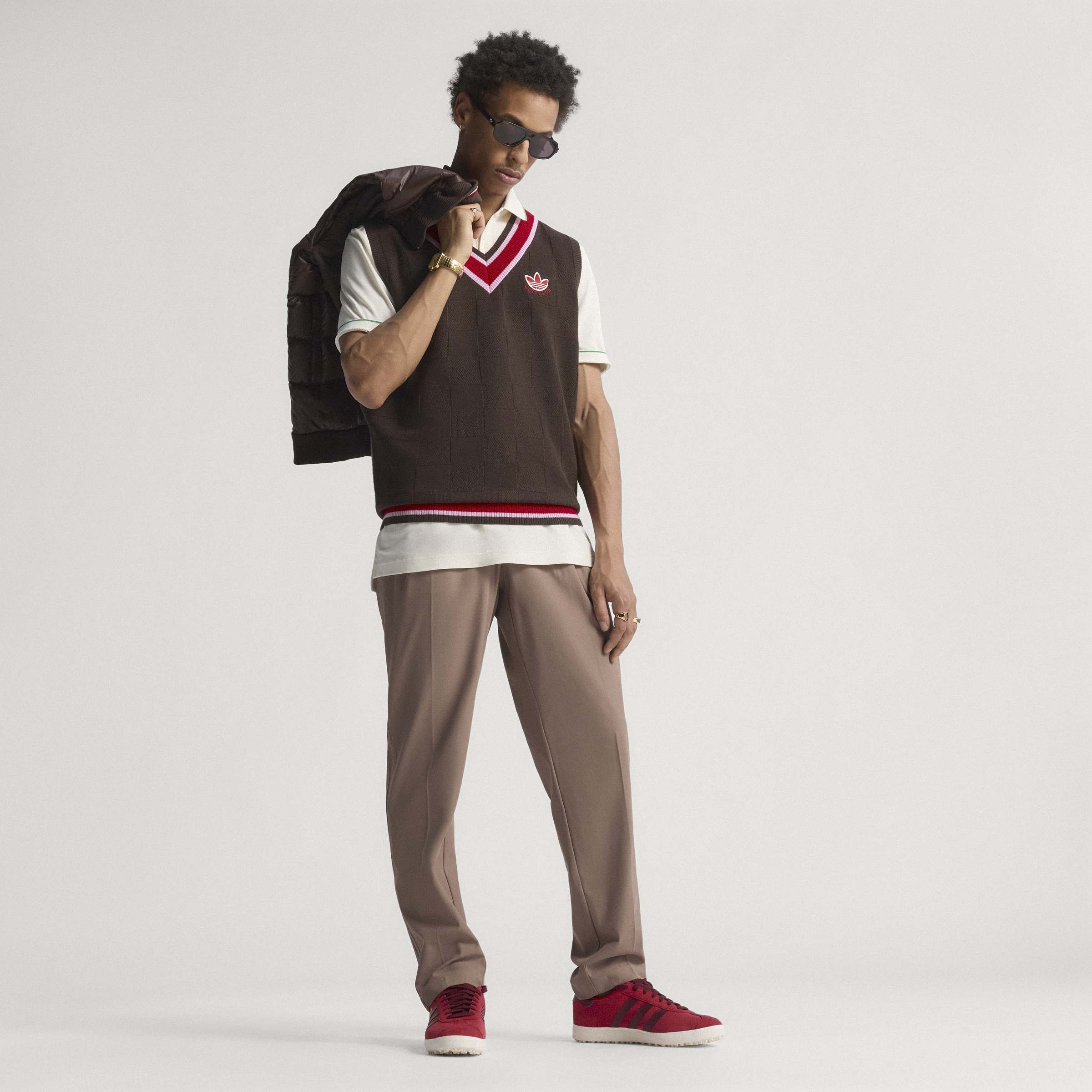adidas Originals S Knit Vest - Brown – Bisque Golf