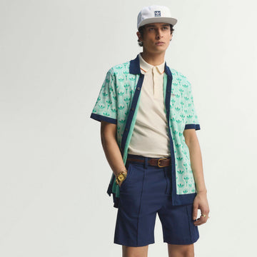 adidas Originals Golf Novelty Knit Polo - White/Clear Mint/Court Green
