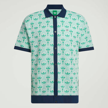 adidas Originals Golf Novelty Knit Polo - White/Clear Mint/Court Green