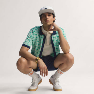 adidas Originals Golf Novelty Knit Polo - White/Clear Mint/Court Green