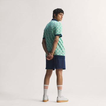 adidas Originals Golf Novelty Knit Polo - White/Clear Mint/Court Green